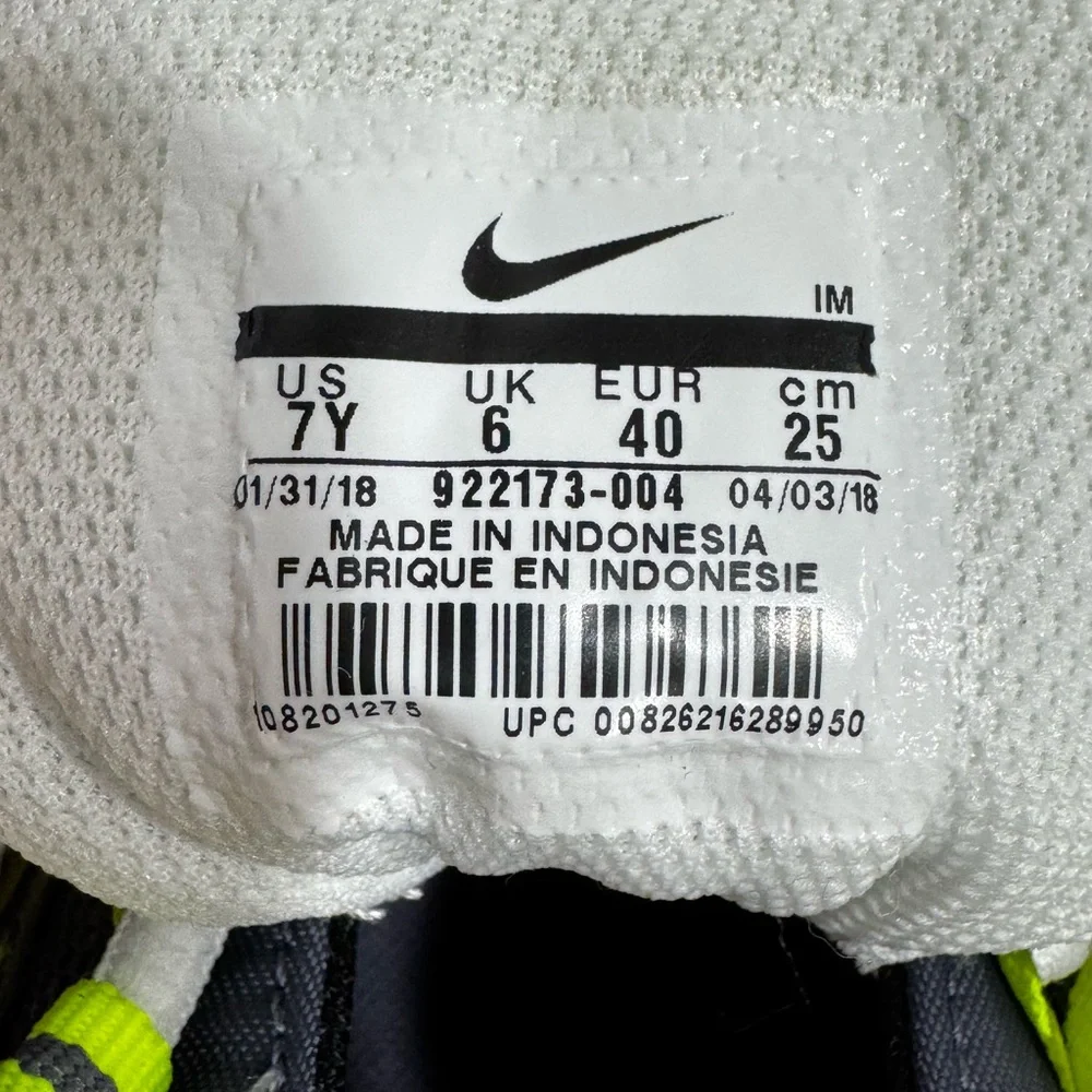 Nike Kids Air Max Sneakers Gray and Neon Yellow